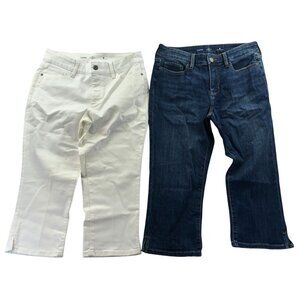 2 St. Johns Bay Womens Capris Size 8  Lot Of Two Cropped Pants Stretch Casual